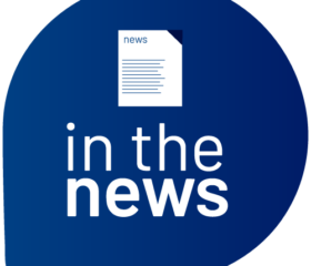 Icon with a paper and the statement of "in the news"