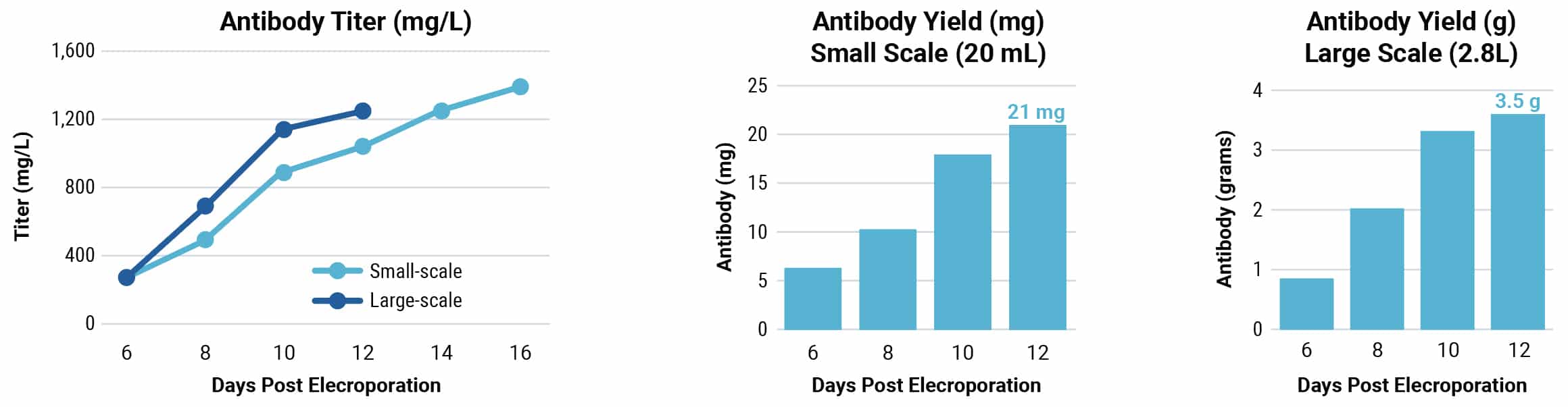 Transient Expression Generated 3.5 g of Antibody within 12 Days After Electroporation