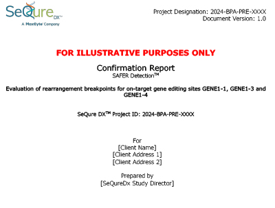 Image of cover page for SAFER Detection Confirmation Assay Example Report