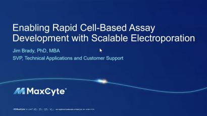 First slide of Rapid Cell-Based Assay Development with Scalable Electroporation webinar