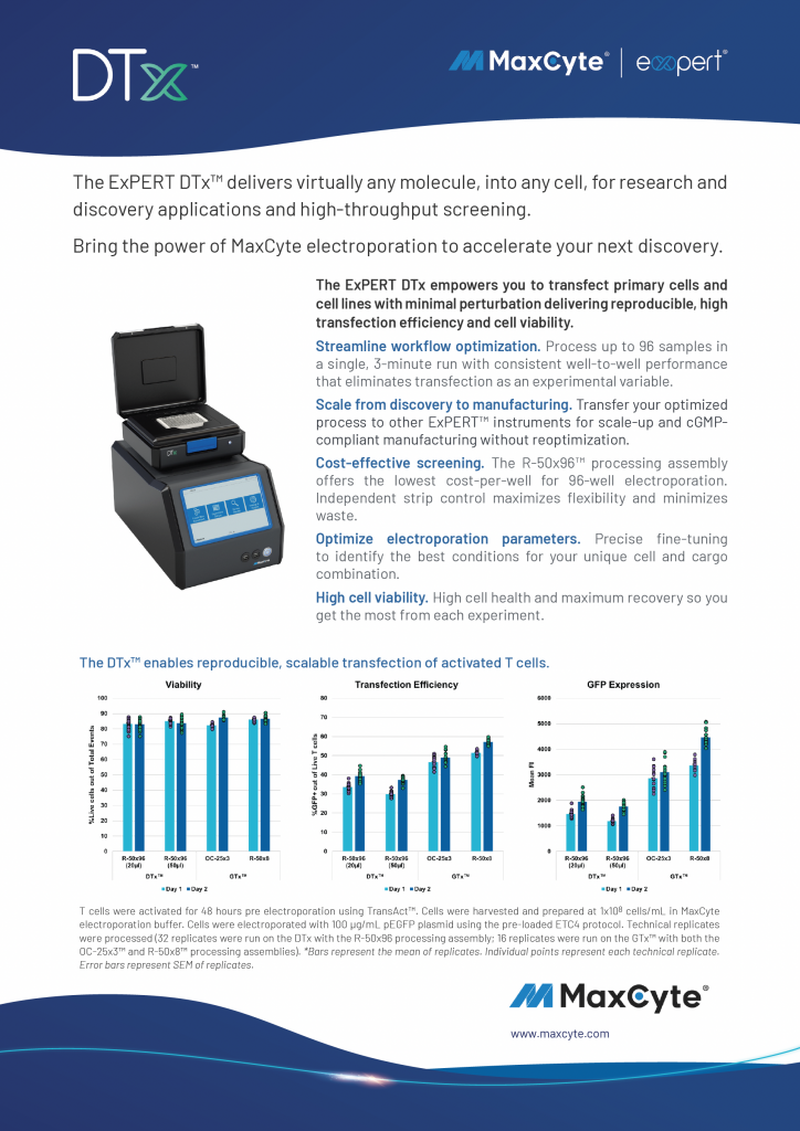 First page of the DTx flyer used as a featured image
